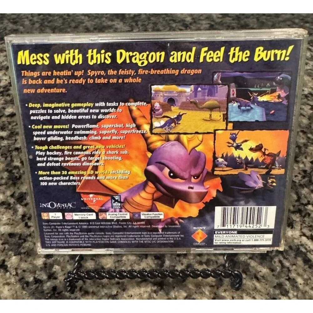 Spyro 2: Ripto's Rage! Greatest Hits PlayStation 1 PS1 Video Game Disc + Manual